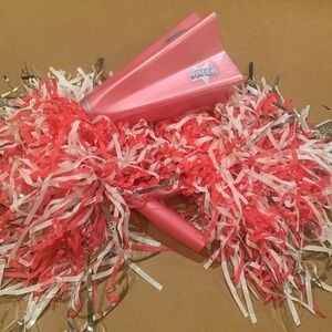 Pink cheerleading costume accessories